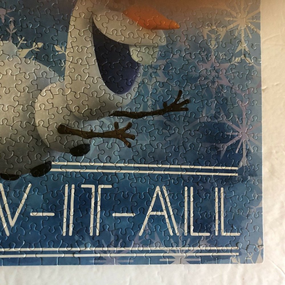Disney Frozen Olaf Jigsaw Puzzle Kids 500 Piece Blue Snow-It-All Snowflake - Picture 4 of 8